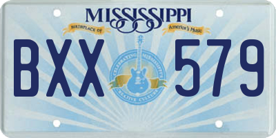 MS license plate BXX579