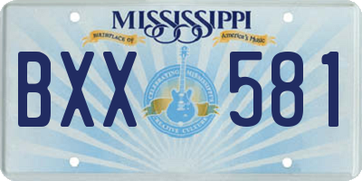 MS license plate BXX581