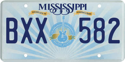 MS license plate BXX582