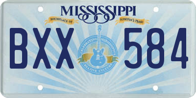 MS license plate BXX584