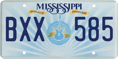 MS license plate BXX585