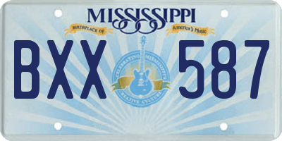 MS license plate BXX587