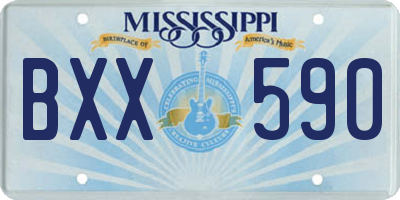 MS license plate BXX590