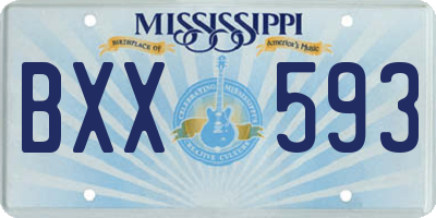 MS license plate BXX593