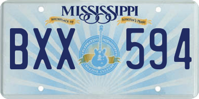 MS license plate BXX594