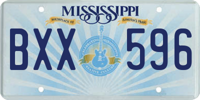 MS license plate BXX596