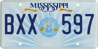 MS license plate BXX597
