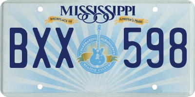 MS license plate BXX598