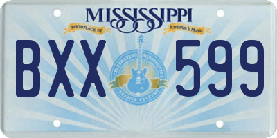 MS license plate BXX599