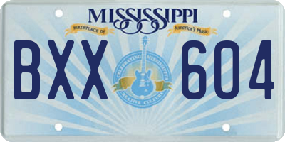 MS license plate BXX604