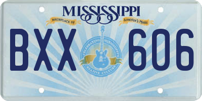 MS license plate BXX606
