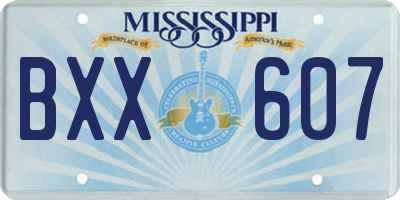 MS license plate BXX607