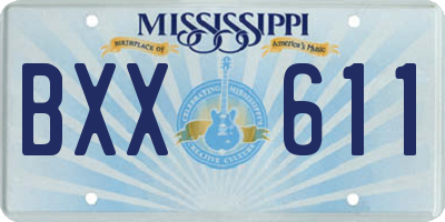 MS license plate BXX611