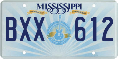 MS license plate BXX612