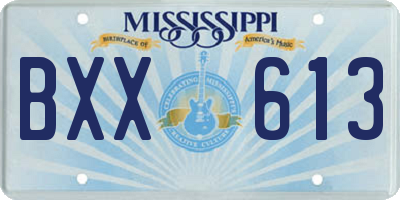 MS license plate BXX613