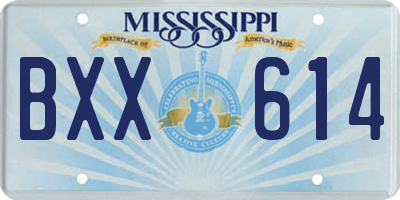 MS license plate BXX614