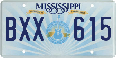 MS license plate BXX615