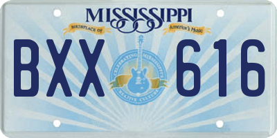 MS license plate BXX616