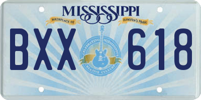 MS license plate BXX618