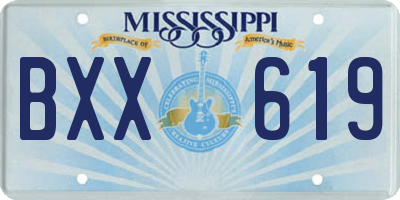 MS license plate BXX619