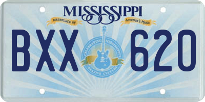 MS license plate BXX620