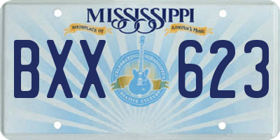 MS license plate BXX623