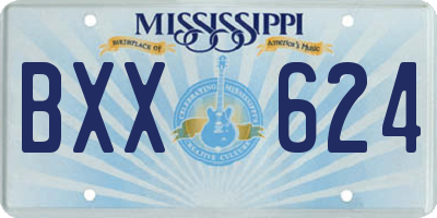 MS license plate BXX624