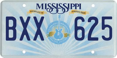 MS license plate BXX625