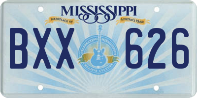 MS license plate BXX626