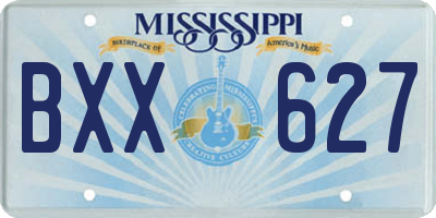 MS license plate BXX627
