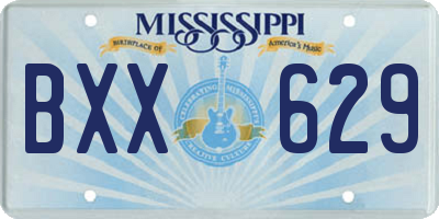MS license plate BXX629