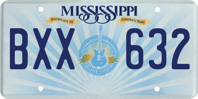 MS license plate BXX632