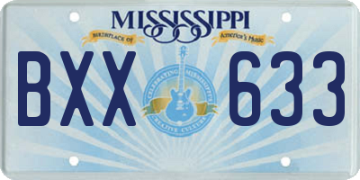 MS license plate BXX633