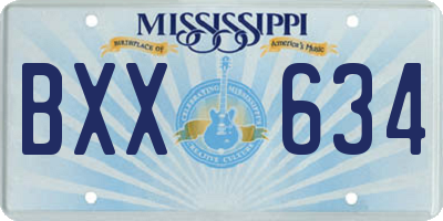 MS license plate BXX634