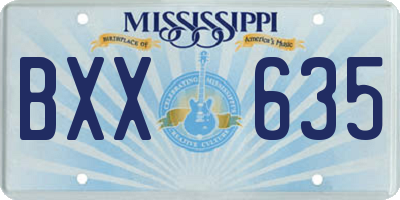 MS license plate BXX635