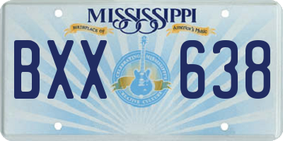MS license plate BXX638