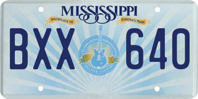 MS license plate BXX640
