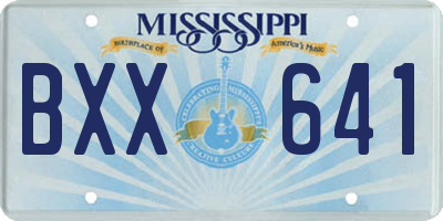 MS license plate BXX641