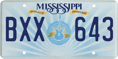 MS license plate BXX643
