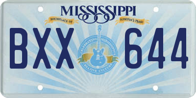 MS license plate BXX644