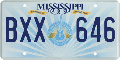 MS license plate BXX646
