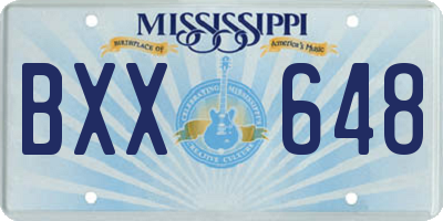 MS license plate BXX648