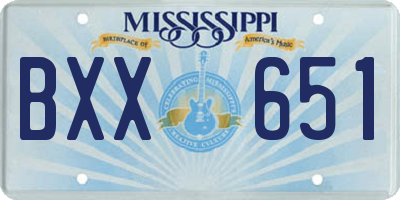MS license plate BXX651