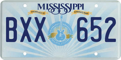 MS license plate BXX652
