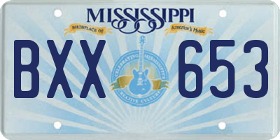MS license plate BXX653