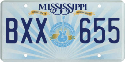 MS license plate BXX655