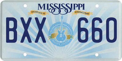 MS license plate BXX660