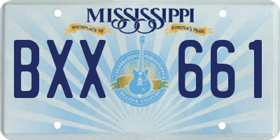 MS license plate BXX661