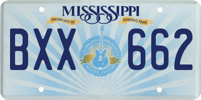 MS license plate BXX662