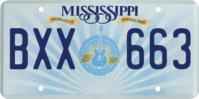 MS license plate BXX663